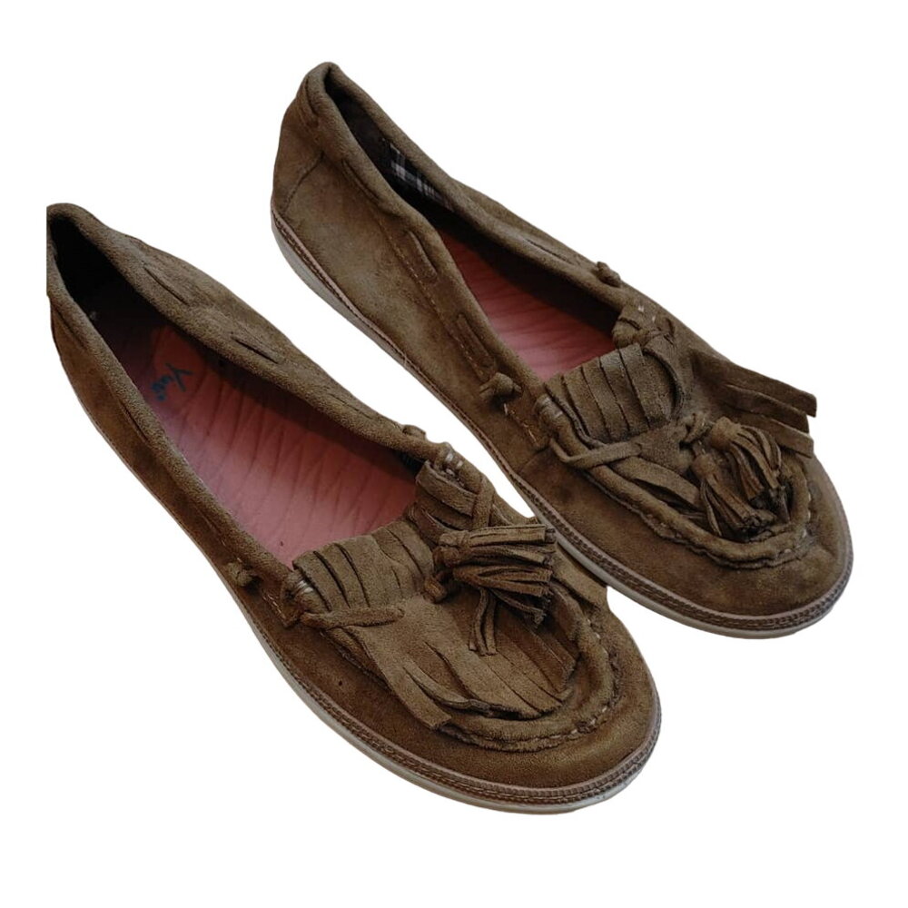 Yuu Vermont Moccasin Slip On Shoes Suede Leather Shoes 9.5 Brown